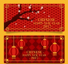 具有几何背景的中国新年横幅