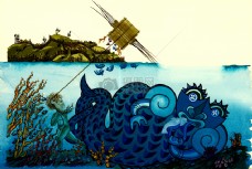 海底世界的水彩画