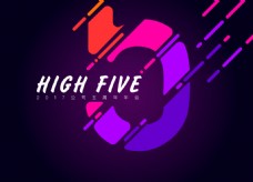 highfive周年庆年会背景字体设计