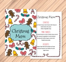 圣诞餐厅菜单与装饰小品