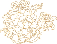 传统花卉牡丹刺绣纹样