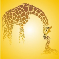 长颈鹿家庭图标背景图形