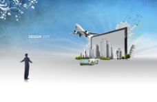 商业海报背景城市建设背景设计图片