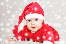 儿童圣诞圣诞儿童与梦幻光斑图片