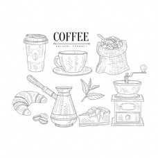 手绘咖啡宣传设计素材图片