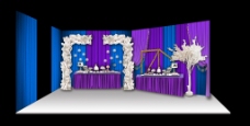 欧式紫色吊顶婚礼展示区
