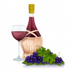 葡萄酒与玻璃葡萄