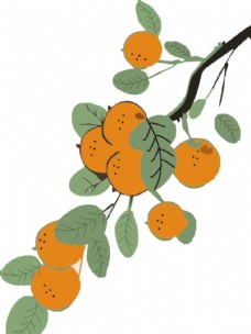 水果果实矢量树枝果实素材水果树枝