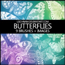 9种Photoshop蝴蝶样式笔刷