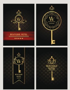 高端时尚黑金色高端精品酒店标志矢量素材