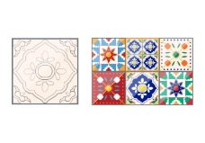 花纹无缝塔拉韦拉瓷砖的图案矢量