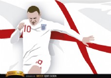英国足球运动员韦恩·鲁尼的旗帜
