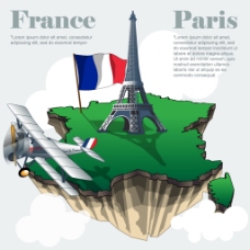 法国旅游地图素材