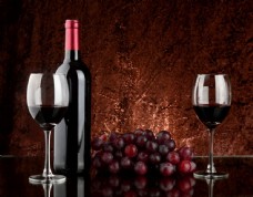 葡萄酒葡萄与红酒图片