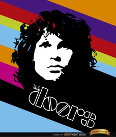 Jim Morrison Doors彩色条纹海报