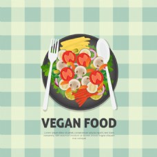 食品背景健康的纯素食品菜单背景