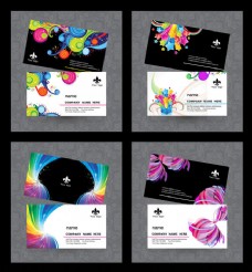 彩色印刷名片卡片设计PSD素材