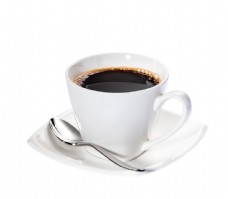 咖啡杯汤匙与咖啡图片