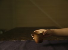 茶道柴烧陶瓷公道杯图片