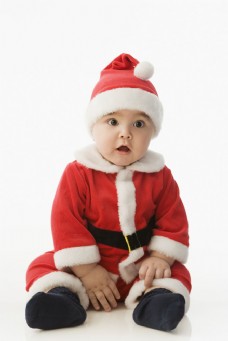着装穿着圣诞服装的小宝宝图片