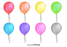 第一闪亮多彩的矢量气球