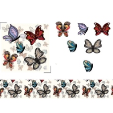 美丽复古风格不同种类的蝴蝶矢量图