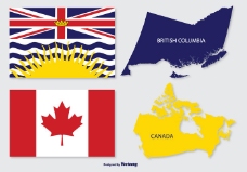 不列颠哥伦比亚和加拿大地图