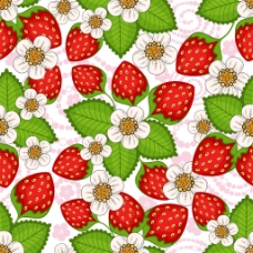 卡通草莓花朵背景图片