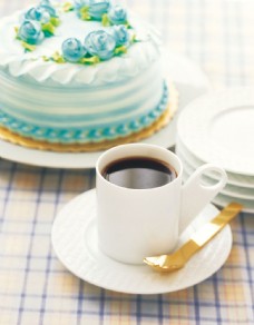 咖啡杯一杯咖啡蛋糕图片