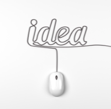 白色创意鼠标idea字符图片下载