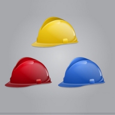 三个不同颜色新建筑的帽子矢量包