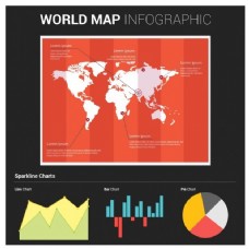 世界地图与图表元素