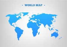 光滑设计免费矢量蓝色世界地图