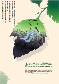 爱护水资源公益海报PSD素材