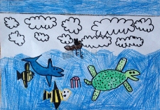 小孩子画的海底世界