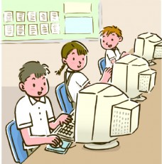 学习电脑的学生