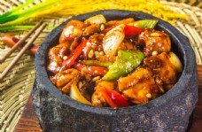 韩国菜石锅鸡腿肉图片