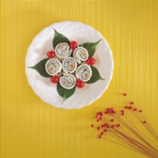 小花形状餐饮卷物图片