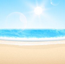 中文摘要蓝色天空的夏季海滩
