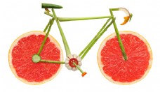 水果蔬菜创意蔬菜水果组成的自行车图片